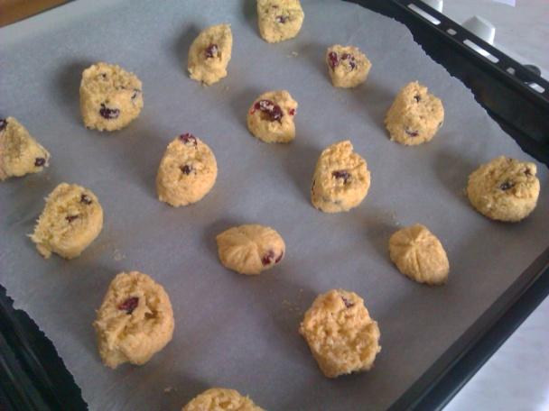 Kokosovo-brusnicové cookies - obrázok 3