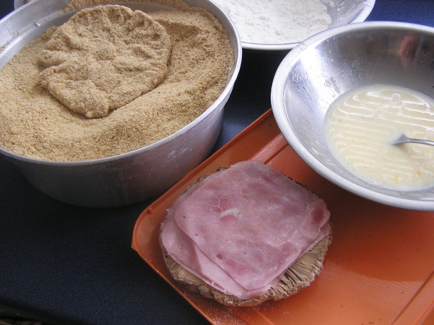 Vyprážané bedle so šunkou (fotorecept) - obrázok 2