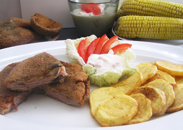 Vyprážané bedle so šunkou (fotorecept) - obrázok 4