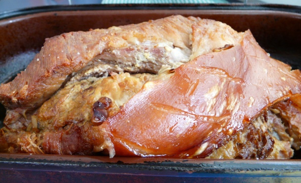 Pečený bôčik s chlebovou plnkou (fotorecept) - obrázok 6