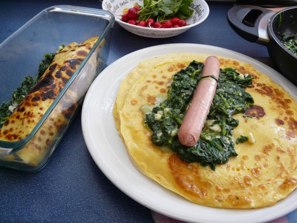 Palacinky zapečené so špenátom (fotorecept) - obrázok 5