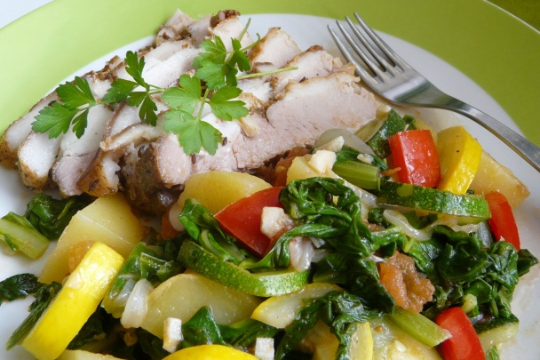 Mangold s cuketou ako príloha k pečenému mäsu (fotorecept) - obrázok 5