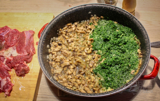 Jahňacie stehno plnené špenátom a šampiňónmi (fotorecept) - obrázok 2