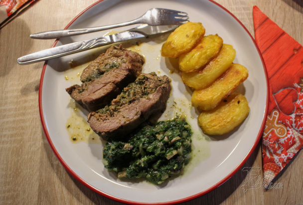 Jahňacie stehno plnené špenátom a šampiňónmi (fotorecept) - obrázok 7