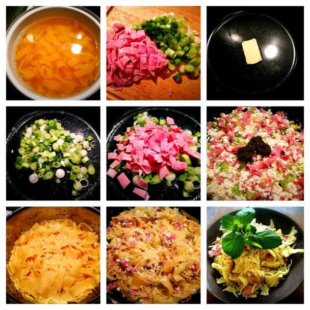 Tvarohové tagliatelle na jarnej cibuľke so šunkou a kôprom (fotorecept) - obrázok 2