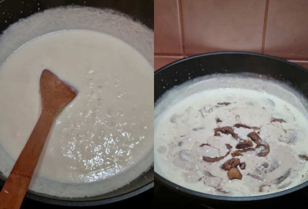 Špagety so syrovo-šampiňónovou omáčkou a s mäsovými guľkami (fotorecept) - obrázok 3