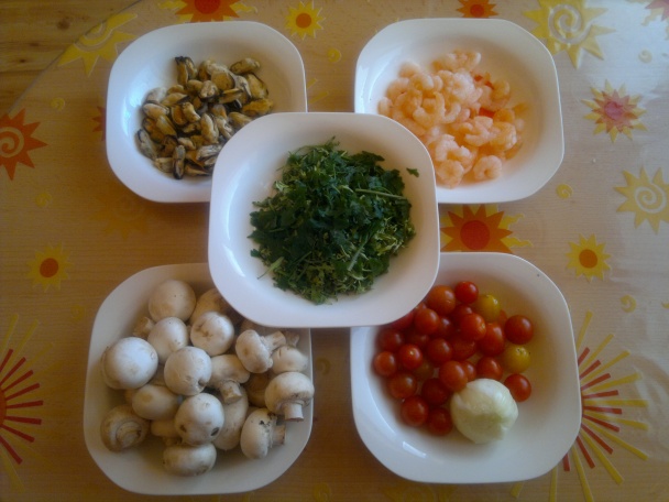 Morské plody so šampiňónmi - obrázok 1