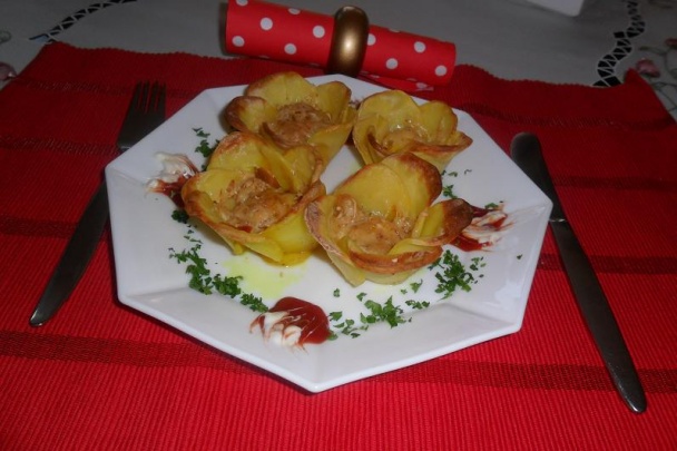 Pečené plnené zemiaky ako kvetinka (fotorecept) - obrázok 6