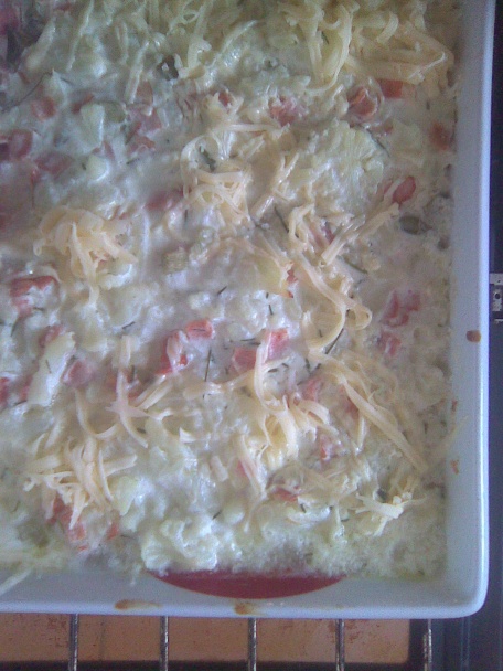 Karfiol a údené mäso zapekané s bryndzou (fotorecept) - obrázok 2