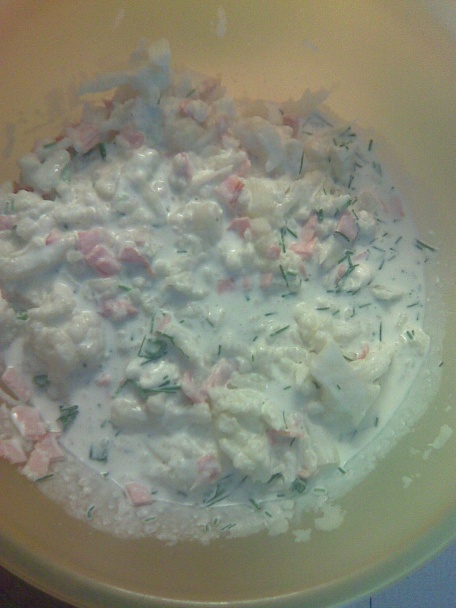 Karfiol a údené mäso zapekané s bryndzou (fotorecept) - obrázok 1