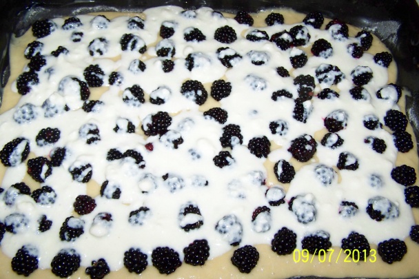 Černicový koláč s tvarohom a posýpkou - obrázok 2