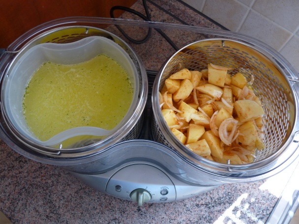 Bravčové karé na horčici s hráškovou ryžou a cibuľovými zemiakmi v parnom hrnci (fotorecept) - obrázok 4