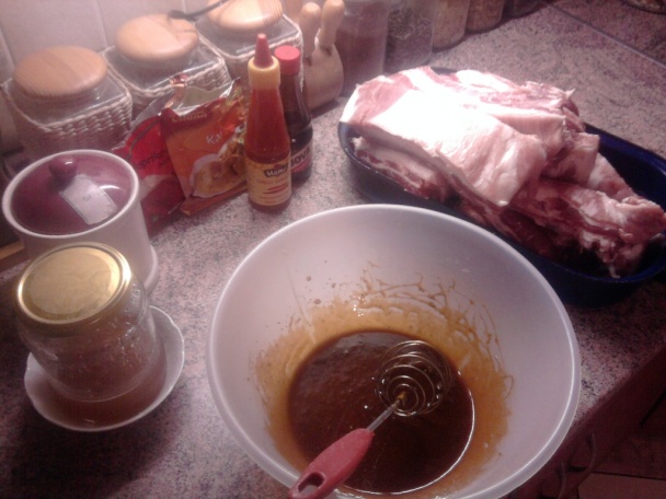 Ohnivé bravčové rebierka - marináda (fotorecept) - obrázok 1