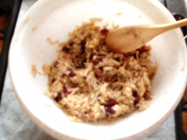 Jabĺčkovo banánové koláčiky s brusnicami - fotopostup - obrázok 4