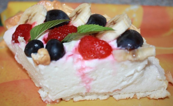 Snehová torta s tvarohom a ovocím (fotorecept) - obrázok 11