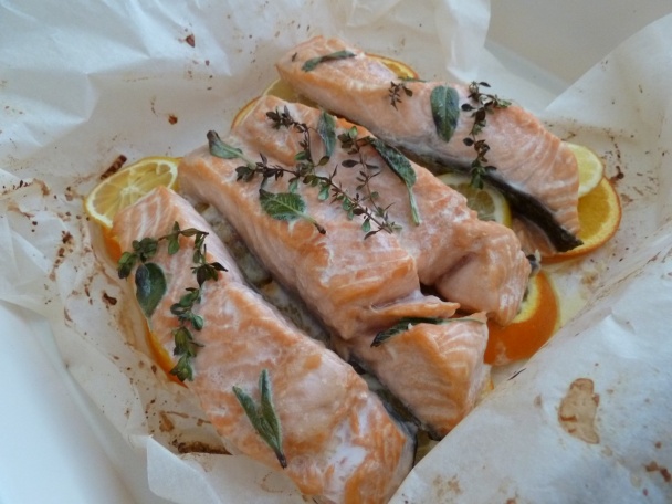 Losos na citrusoch so zemiakovým a mrkvovým pyré s citrónovým  tymiánom (fotorecept) - obrázok 6