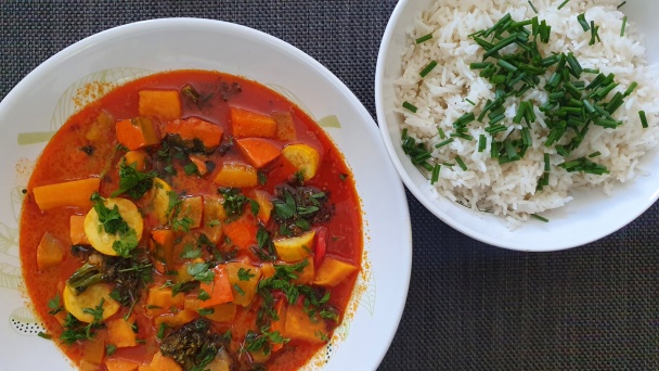 Panang curry z tekvice hokkaido, batatov a zo žltej cukety - obrázok 3