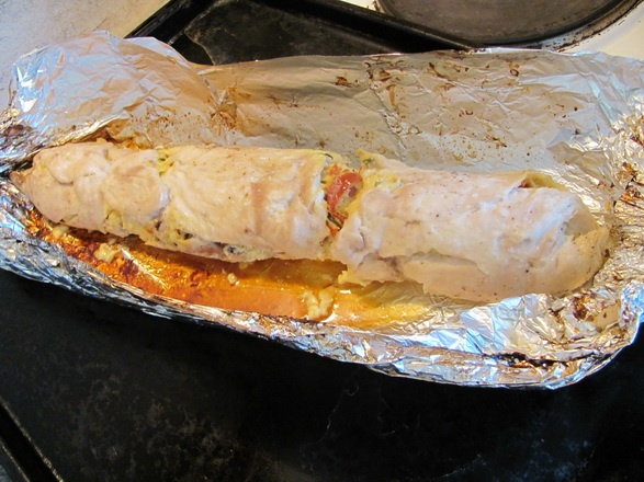 Kuracia roláda s ricottou, hubami na smotane a zemiakovými plackami (fotorecept) - obrázok 7