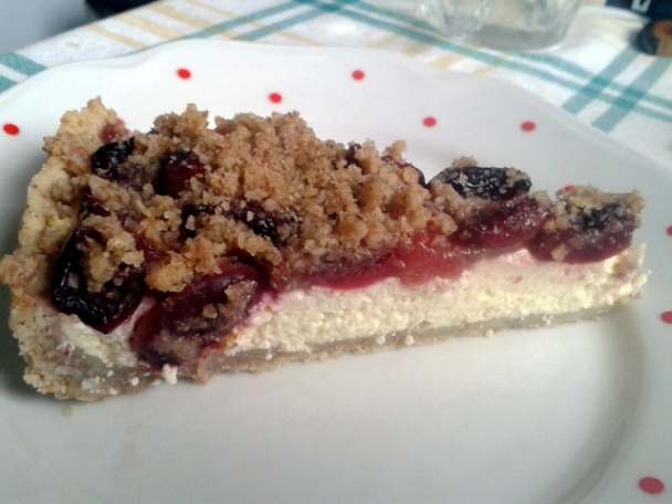 Tvarohový koláč s čerešňami a škoricovou posýpkou (fotorecept) - obrázok 6