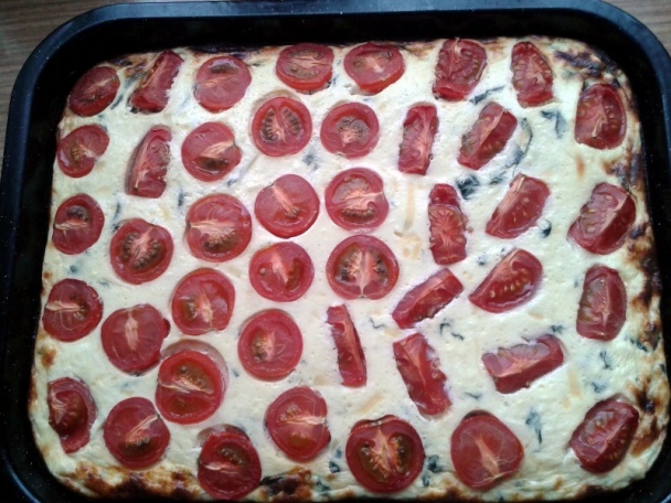 Tvarohovo-syrový koláč so špenátom a paradajkami (fotorecept) - obrázok 4