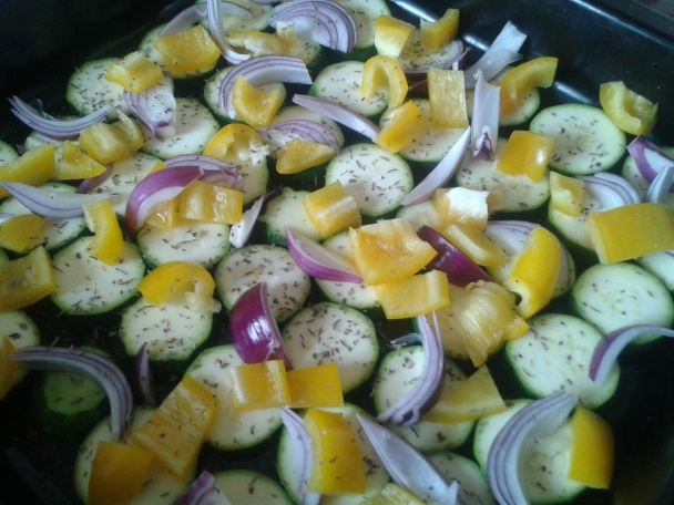 Pečený letný šalát s balkánskym syrom (fotorecept) - obrázok 1