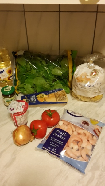 Tagliatelle s krevetami a špenátom (fotorecept) - obrázok 1