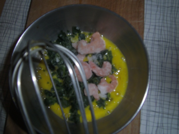 Špenátovo - krevetová omeleta - obrázok 2