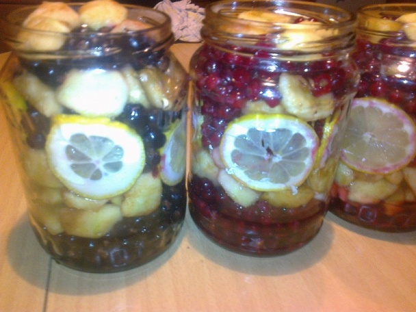 Dvojfarebné jablkovo-ríbezlové kompoty /fotorecept/ - obrázok 3