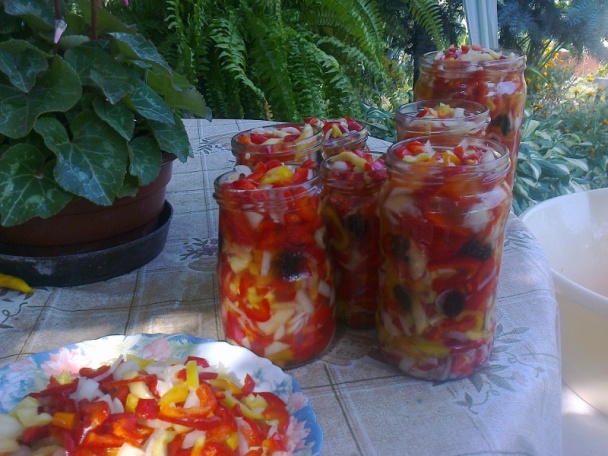 Pikantná paprika s hrozienkami na zimu (fotorecept) - obrázok 7