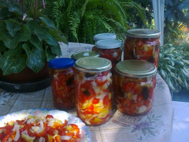 Pikantná paprika s hrozienkami na zimu (fotorecept) - obrázok 8