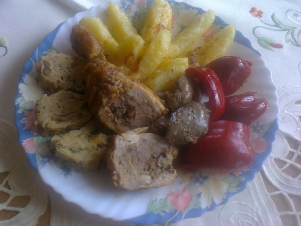 Pečienkami plnené pečené kuracie stehno (fotorecept) - obrázok 6