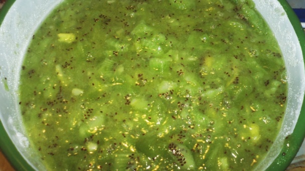 Kivi džem s malinovicou a čokoládou (fotorecept) - obrázok 2