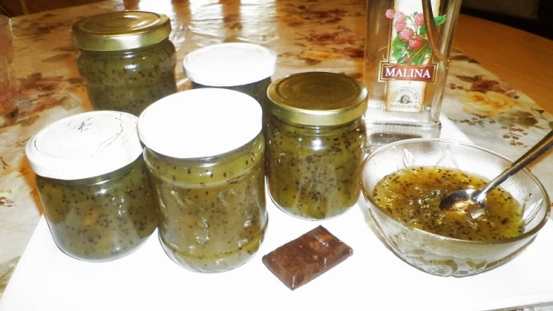 Kivi džem s malinovicou a čokoládou (fotorecept) - obrázok 6