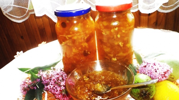 Hruškovo-pomarančový džem s hrozienkami a orechami (fotorecept) - obrázok 10