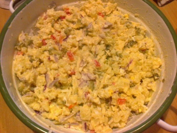 Pestrý zemiakový šalát a morčacími kúskami (fotorecept) - obrázok 6