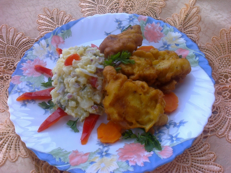 Pestrý zemiakový šalát a morčacími kúskami (fotorecept) - obrázok 12