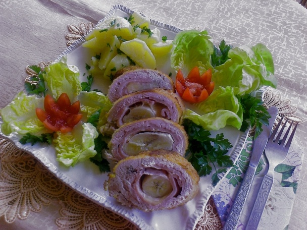 Veľkonočná morčacia roláda plnená banánom, šunkou a syrom (fotorecept) - obrázok 7