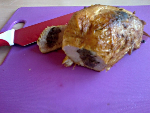 Domácou jaternicou plnené pečené morčacie prsia so zelerovými hranolkami (fotorecept) - obrázok 6