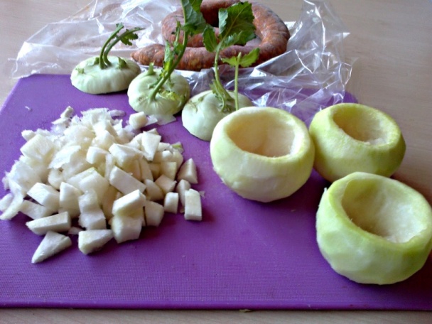 Jarné kaleráby plnené klobásovým mäsom (fotorecept) - obrázok 3
