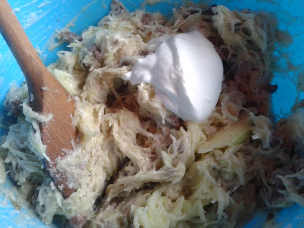 Tekvicové placky so slaninou, pečienkami a syrom (fotorecept) - obrázok 7