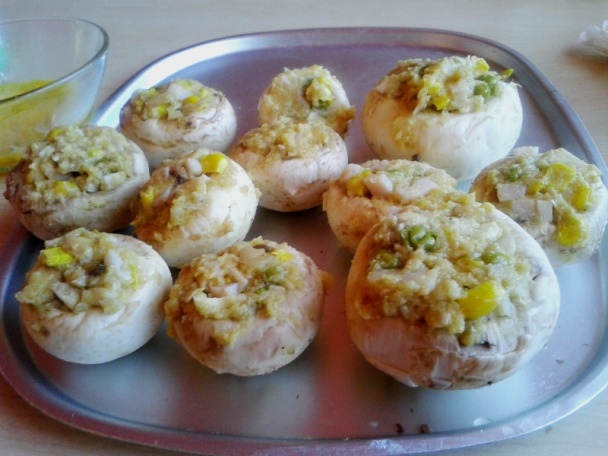 Vyprážané plnené šampiňóny (fotorecept) - obrázok 3