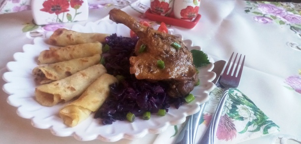 Pečené husacie stehná s lokšami a červenou kapustou (fotorecept) - obrázok 11