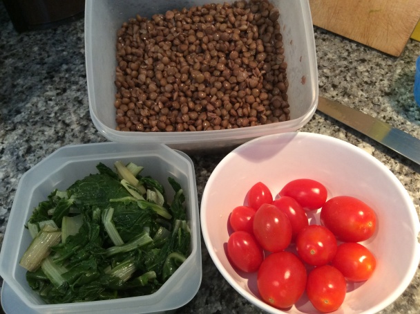 Teplý šalát s mangoldom a šošovicou (fotorecept) - obrázok 1