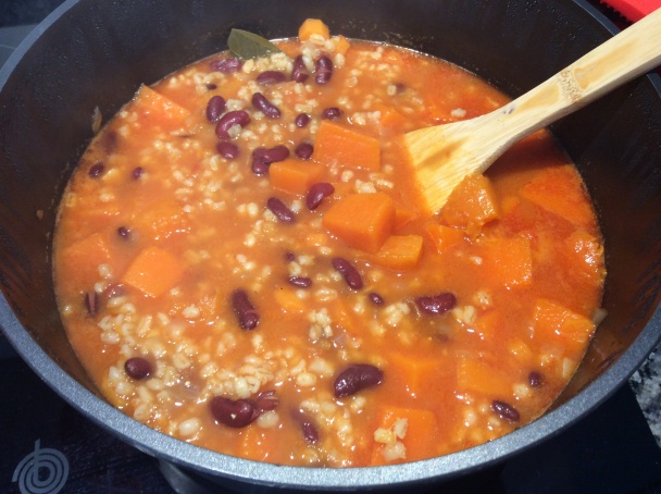 Tekvicovo-fazuľová polievka s krúpami (fotorecept) - obrázok 3