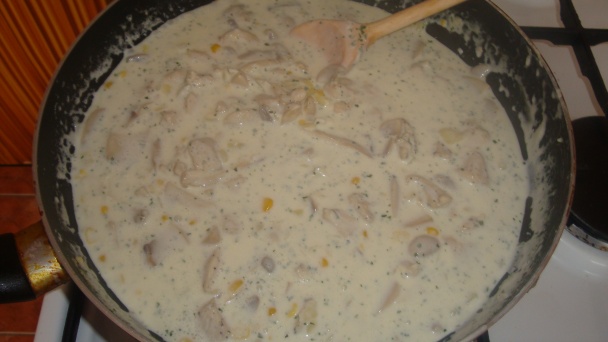 Rýchle smotanovo-syrové cestovinky s kuracím mäskom - obrázok 7