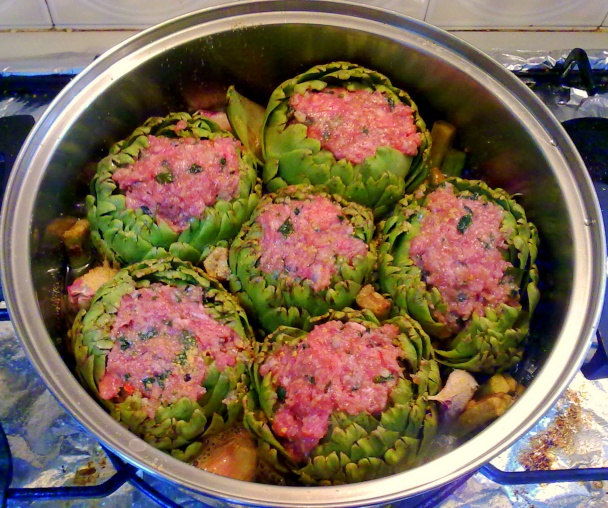 Artičoky plnené mletým mäsom - obrázok 3