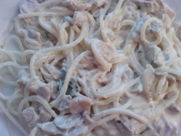 Syrová dubáková omáčka so špagetami - obrázok 3