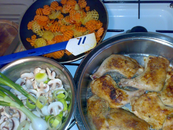 Rýchlovka - kuracie stehienka so zeleninou (fotorecept) - obrázok 1