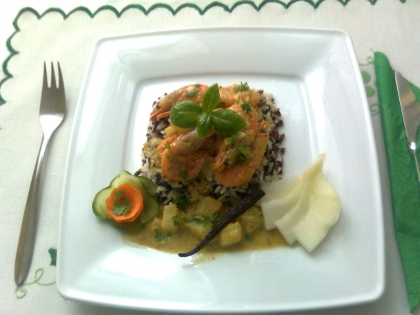 Krevety s vanilkovo-vínno-kokosovou omáčkou (fotorecept) - obrázok 5