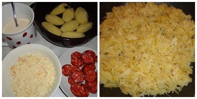Kapustovo-zemiakový nákyp s klobáskou (fotorecept) - obrázok 1